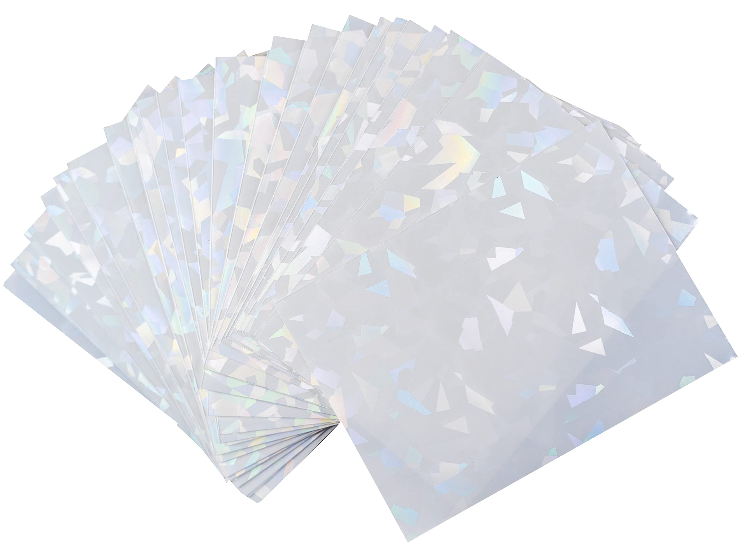 Premium Preferred Protection 100 White Holographic Card Sleeves front view, holo shine for collectors