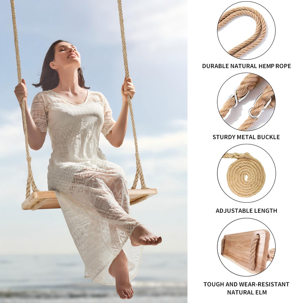 Premkid elm seat closeup demonstrates large 24x8 inch size suitable for adults and kids.