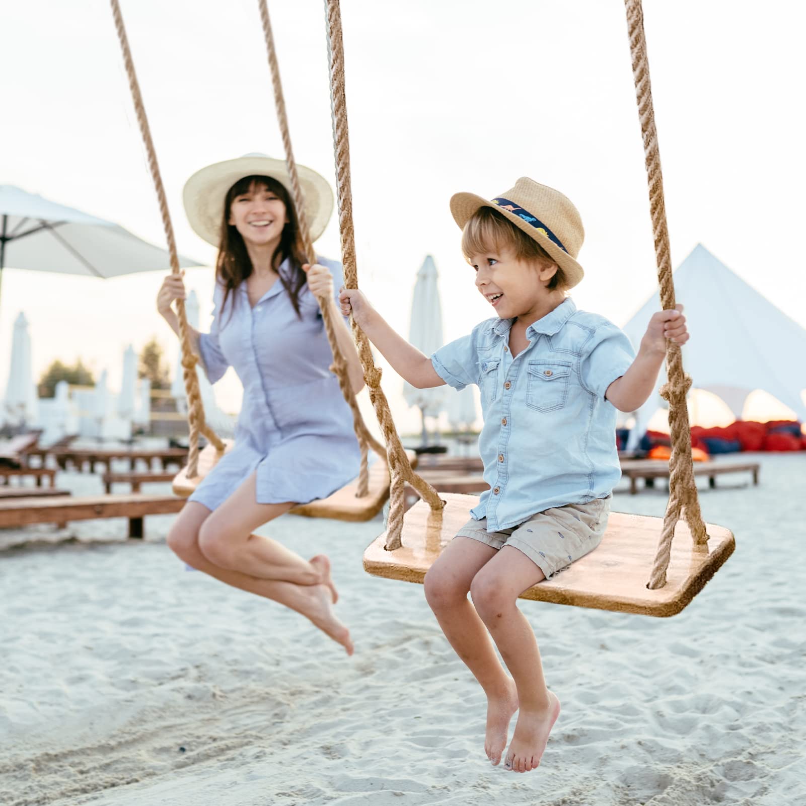 Premkid family-friendly backyard swing set in sunny garden setting.