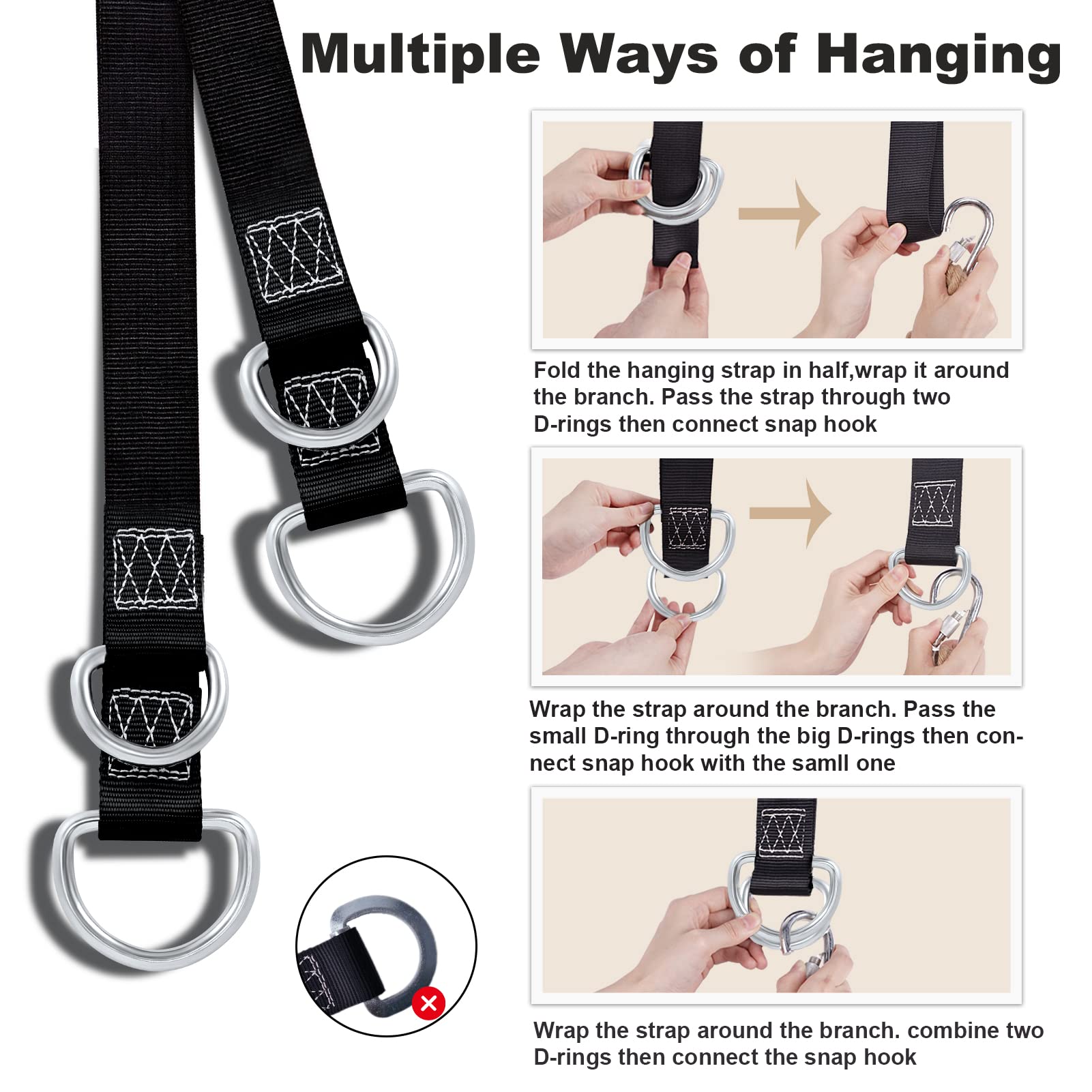 Premkid two straps included provide versatile hanging options.