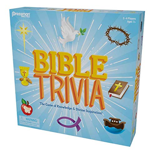 Pressman Bible Trivia question cards cover Old and New Testament topics.