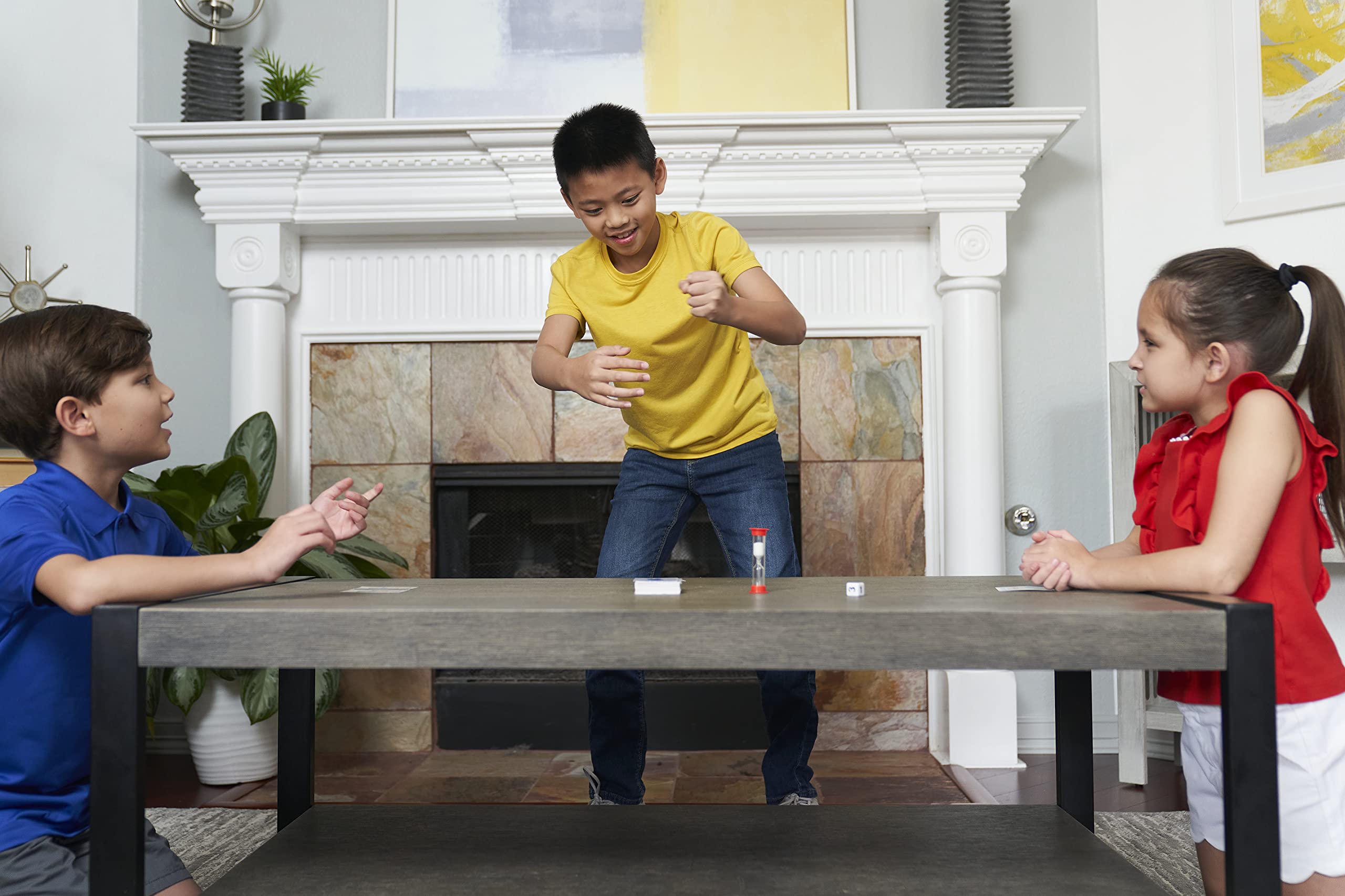 Compact 5-inch box with timer keeps play moving.