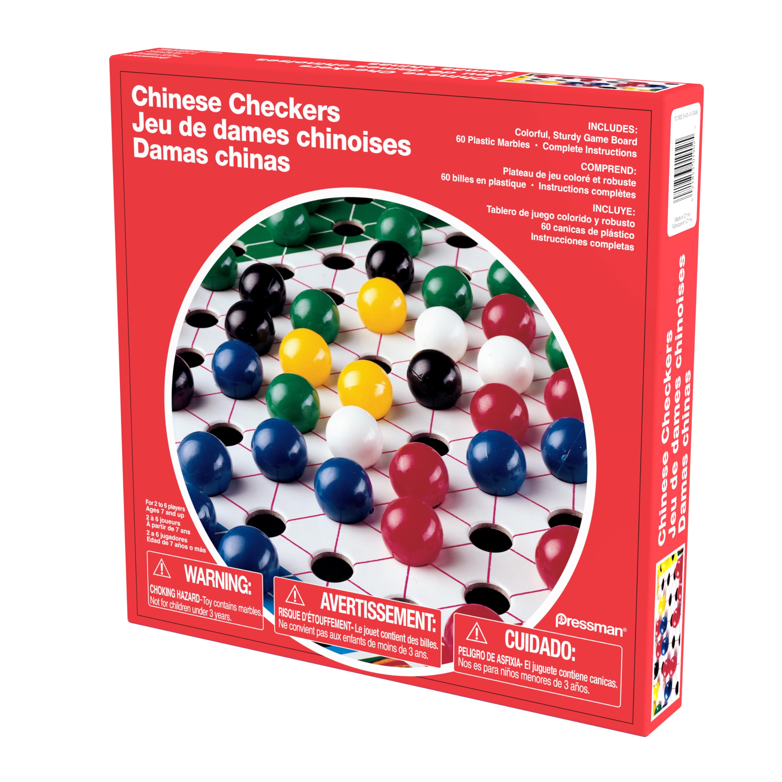 Four players around the Pressman Chinese Checkers board enjoying a match