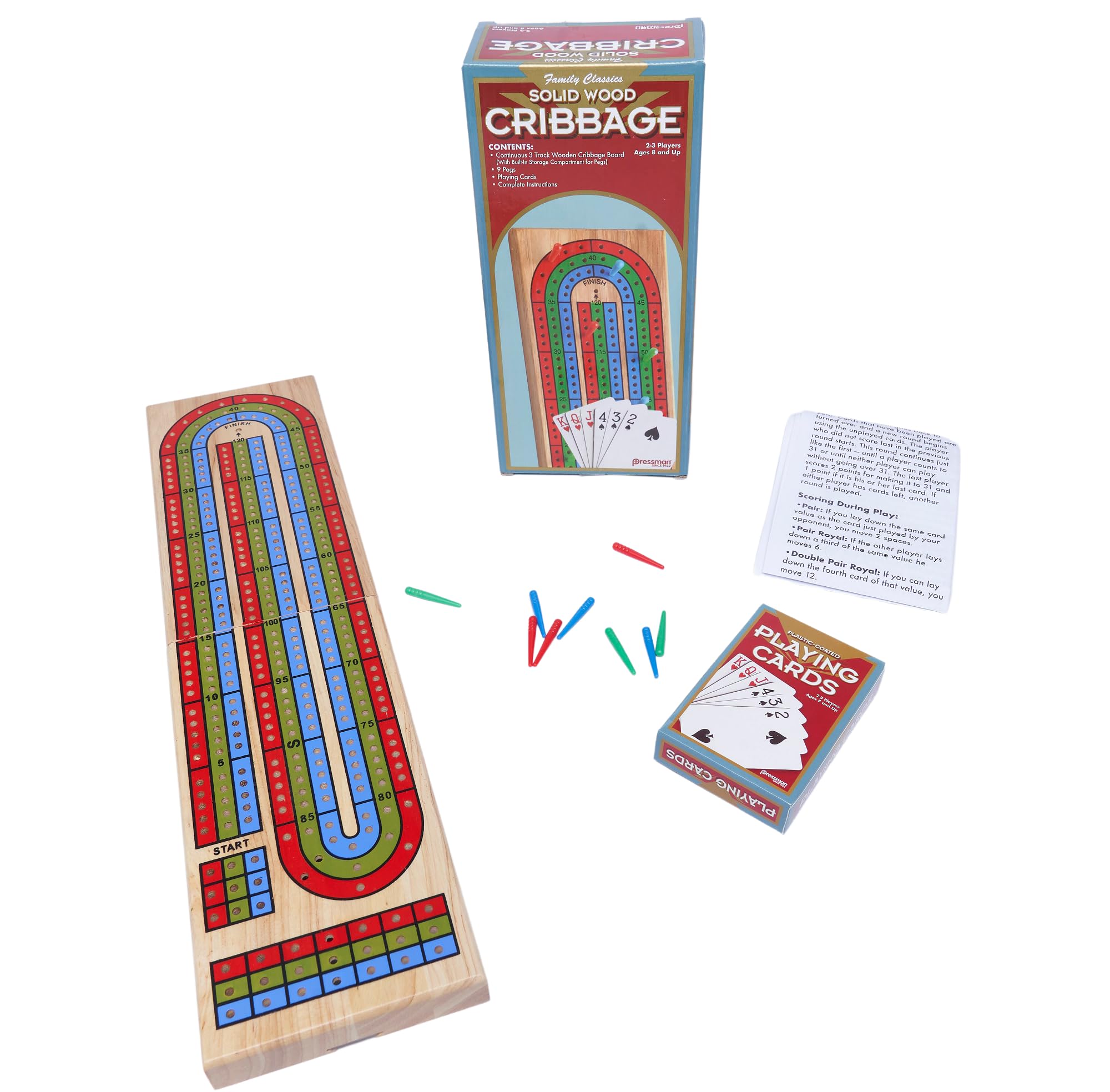 Pressman cribbage board folded for easy portability