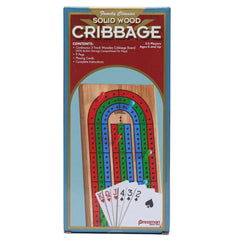 Pressman cribbage board wooden 3-track surface for classic gameplay