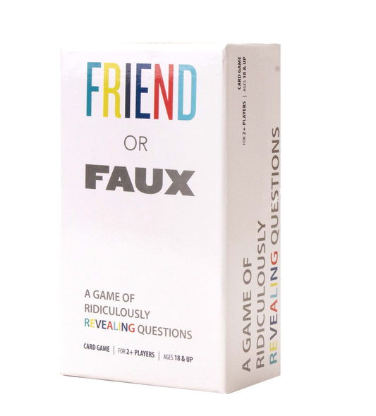 Pressman Friend or Faux game box open for a fun party night