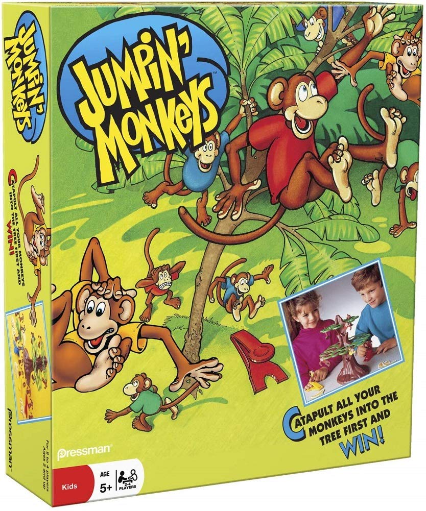 Pressman Jumpin' Monkeys deluxe tree with monkeys for family-friendly play.