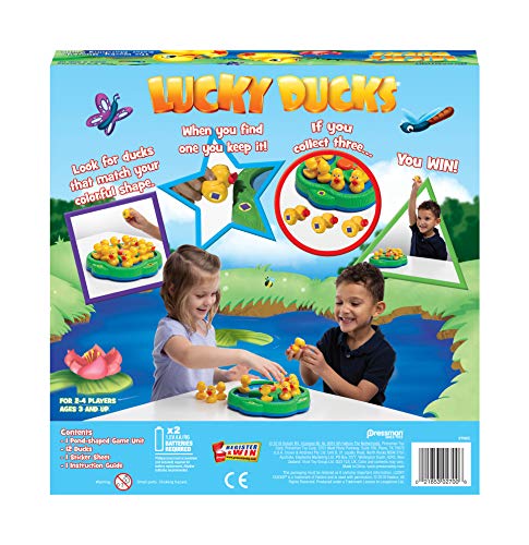 Pressman Lucky Ducks with twelve ducks ready for color and shape matching