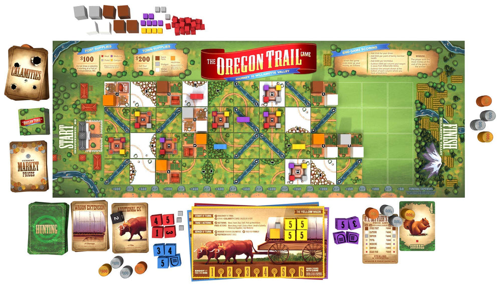 Pressman Oregon Trail hazards cards capture the peril along the journey.
