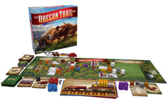 Pressman Oregon Trail tiles and board ready for strategic trail discovery.