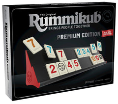 Pressman Rummikub Premium Edition game setup shows tidy, ready-to-play area.