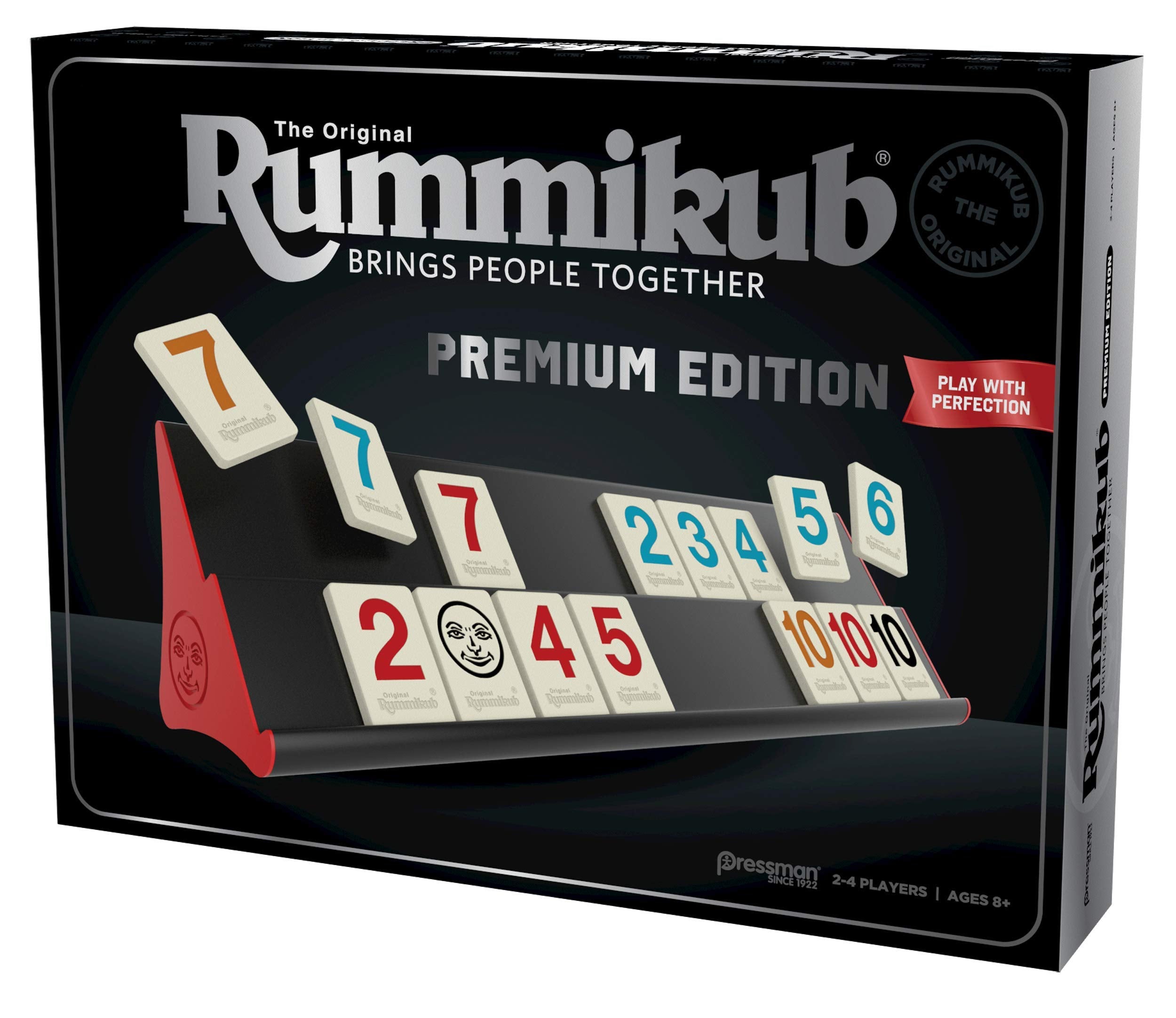 Pressman Rummikub Premium Edition suits 2-4 players, ages 8 and up.