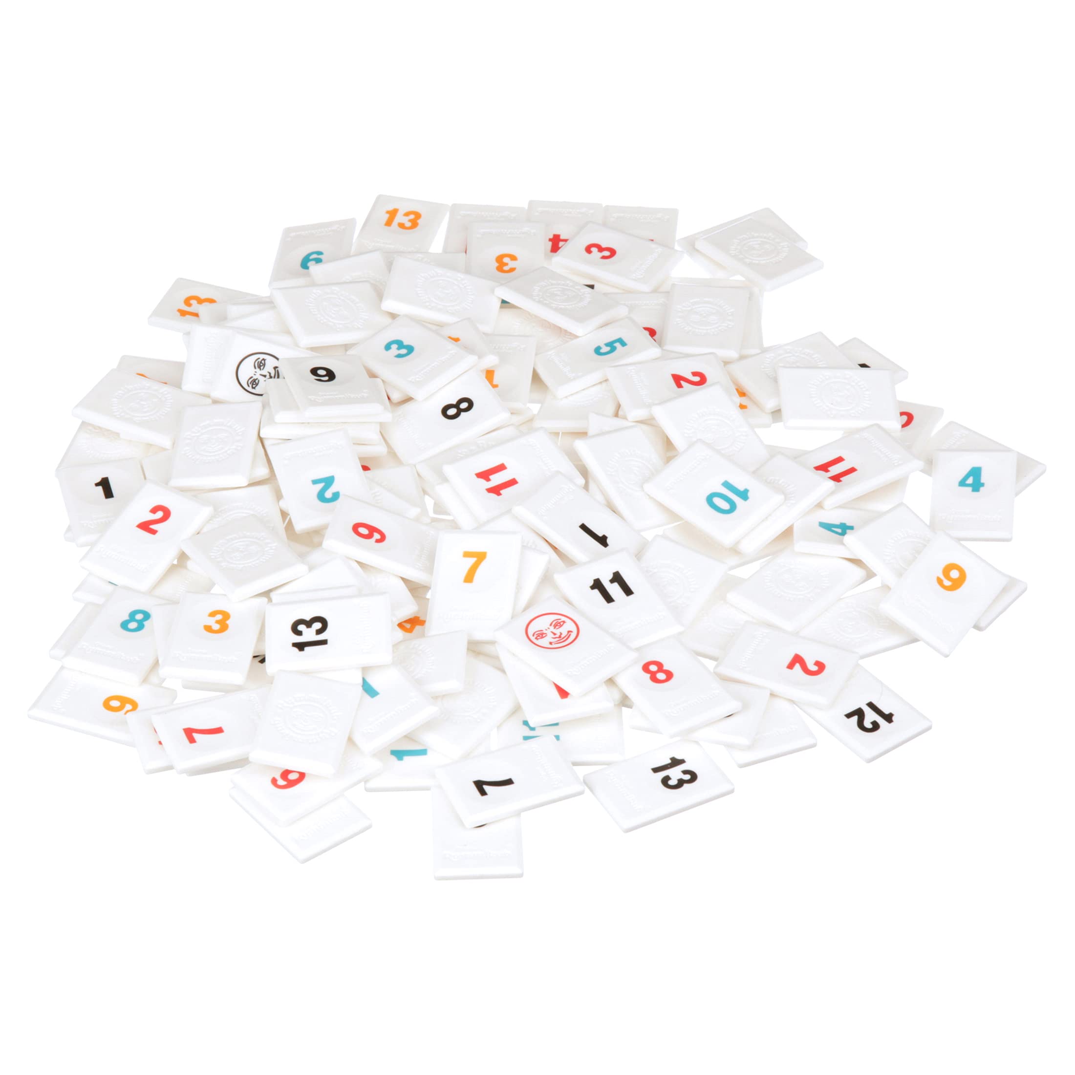 Pressman Rummikub Six Player Edition tiles arranged on table for strategy