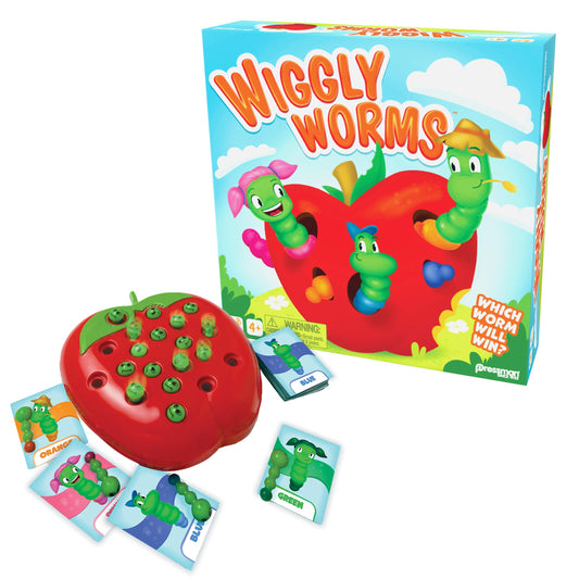 Pressman Wiggly Worms color cards support quick color matching for preschoolers