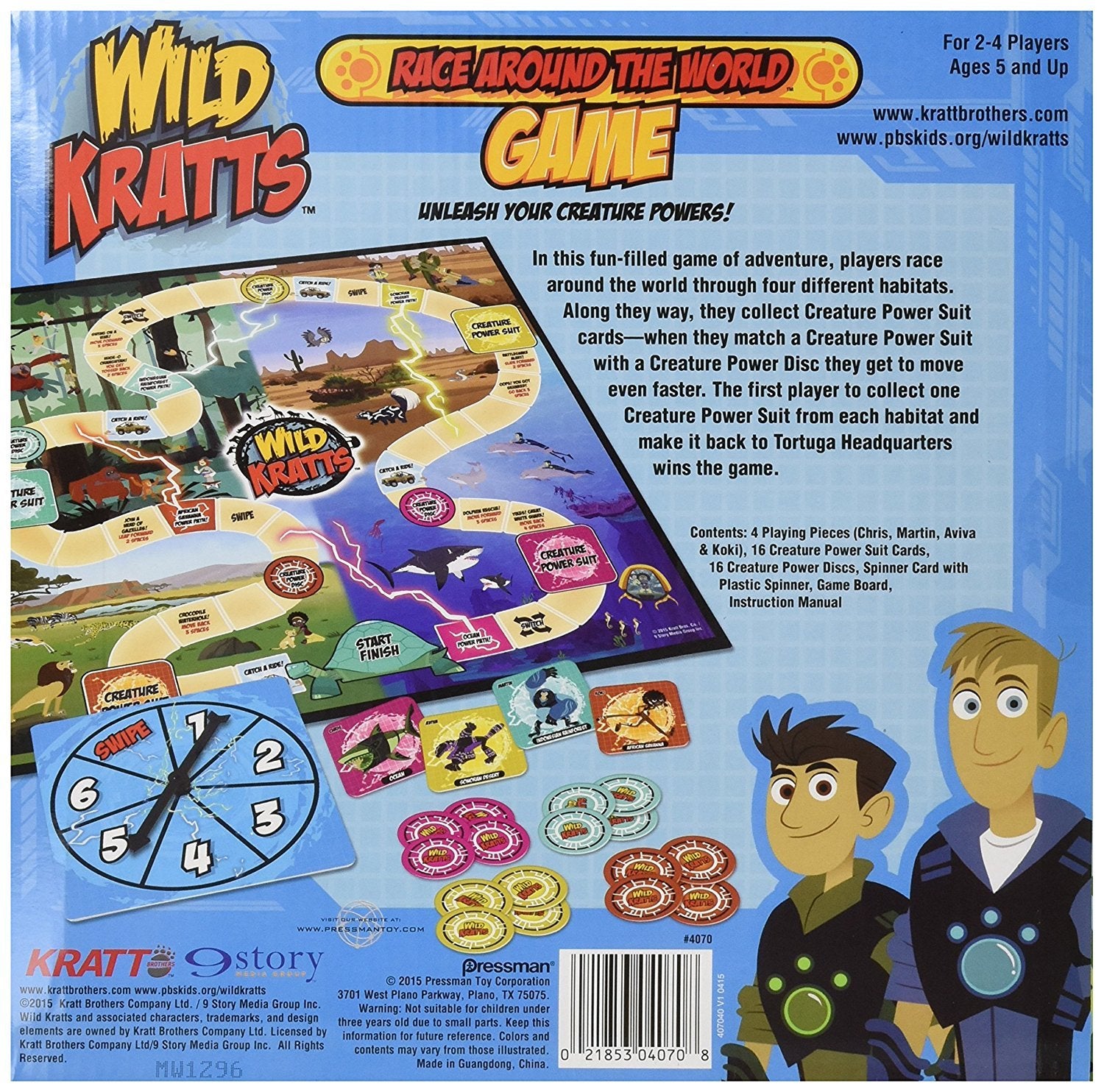 Pressman Wild Kratts secret passages on the board enable quick routes and surprise moves.