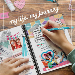 Pretty Me DIY Journal Kit 70-page journal open for creative memories