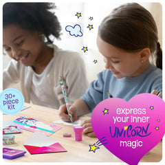 Pretty Me pen, pencil, and eraser for smooth writing and doodling.