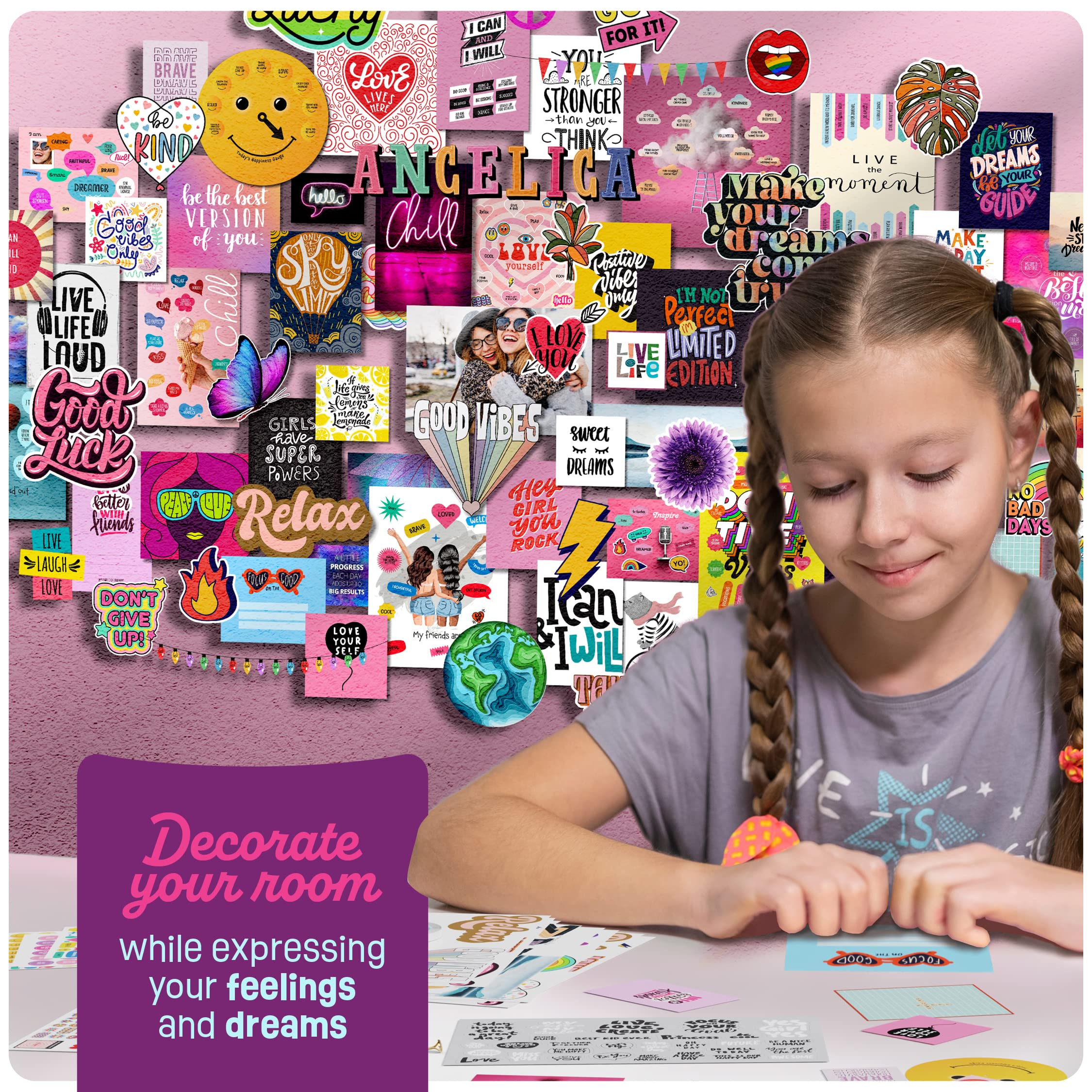 Pretty Me sticker and artwork pack inspires endless custom wall designs.