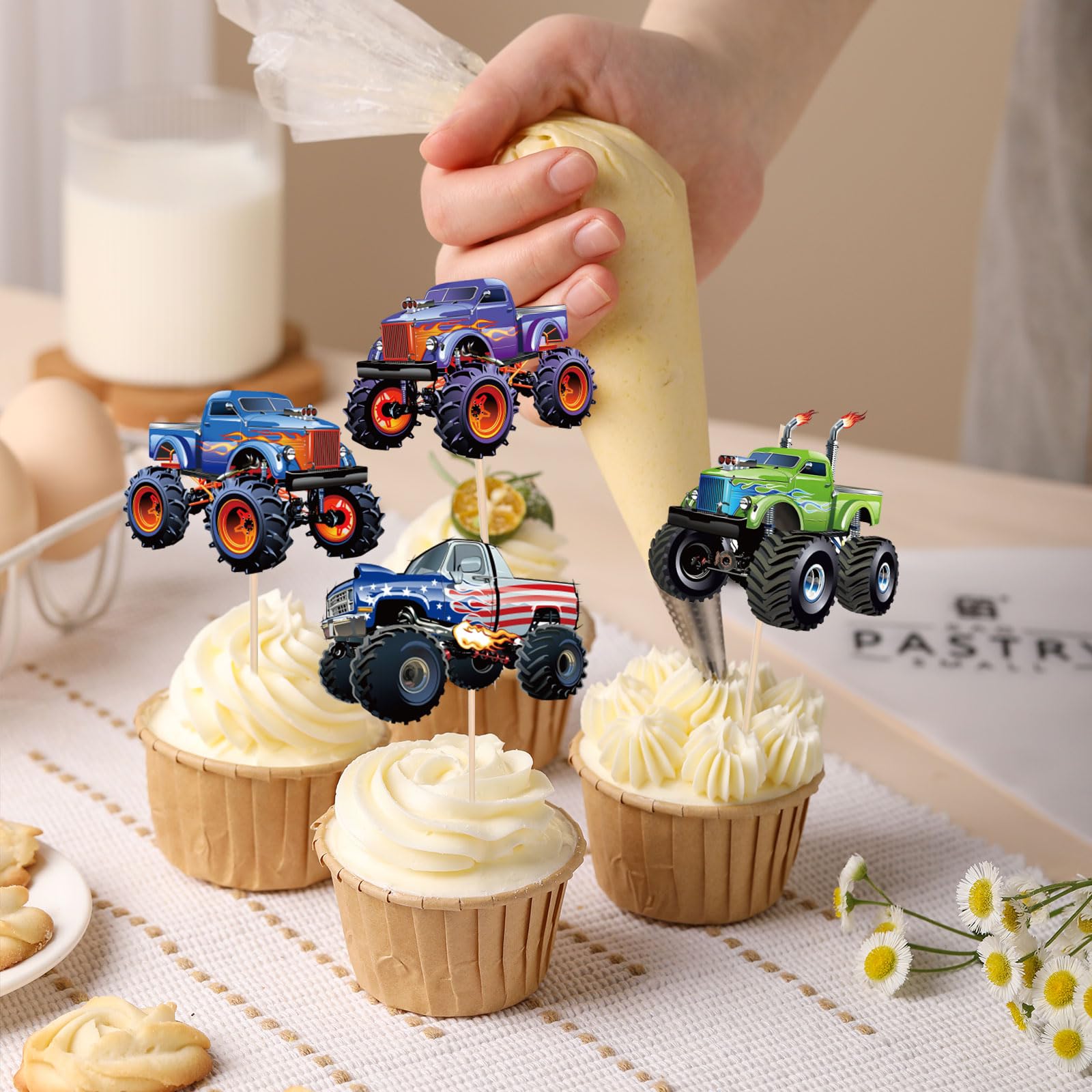 Pretyps easy-attach toppers simplify decorating for instant party-ready treats.