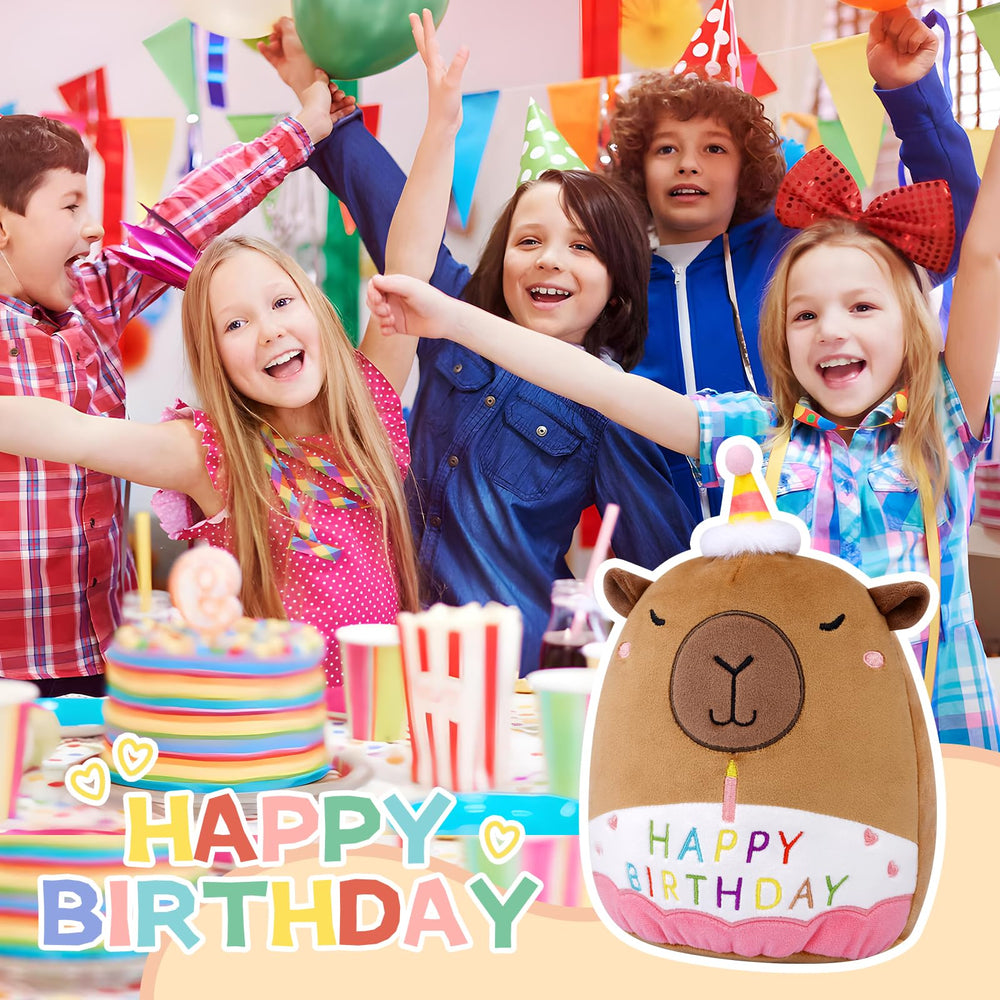 Prewplam Capybara Plush party-decor, versatile decor that brightens birthday celebrations.