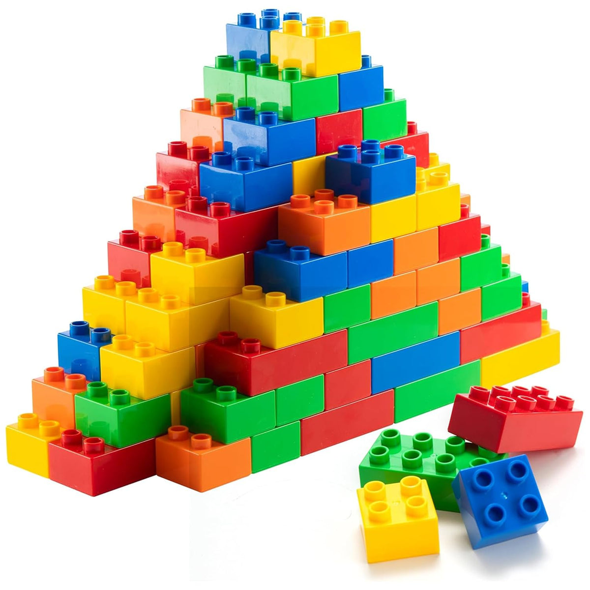 PREXTEX 100-piece toddler building blocks set with colorful pieces for creative play