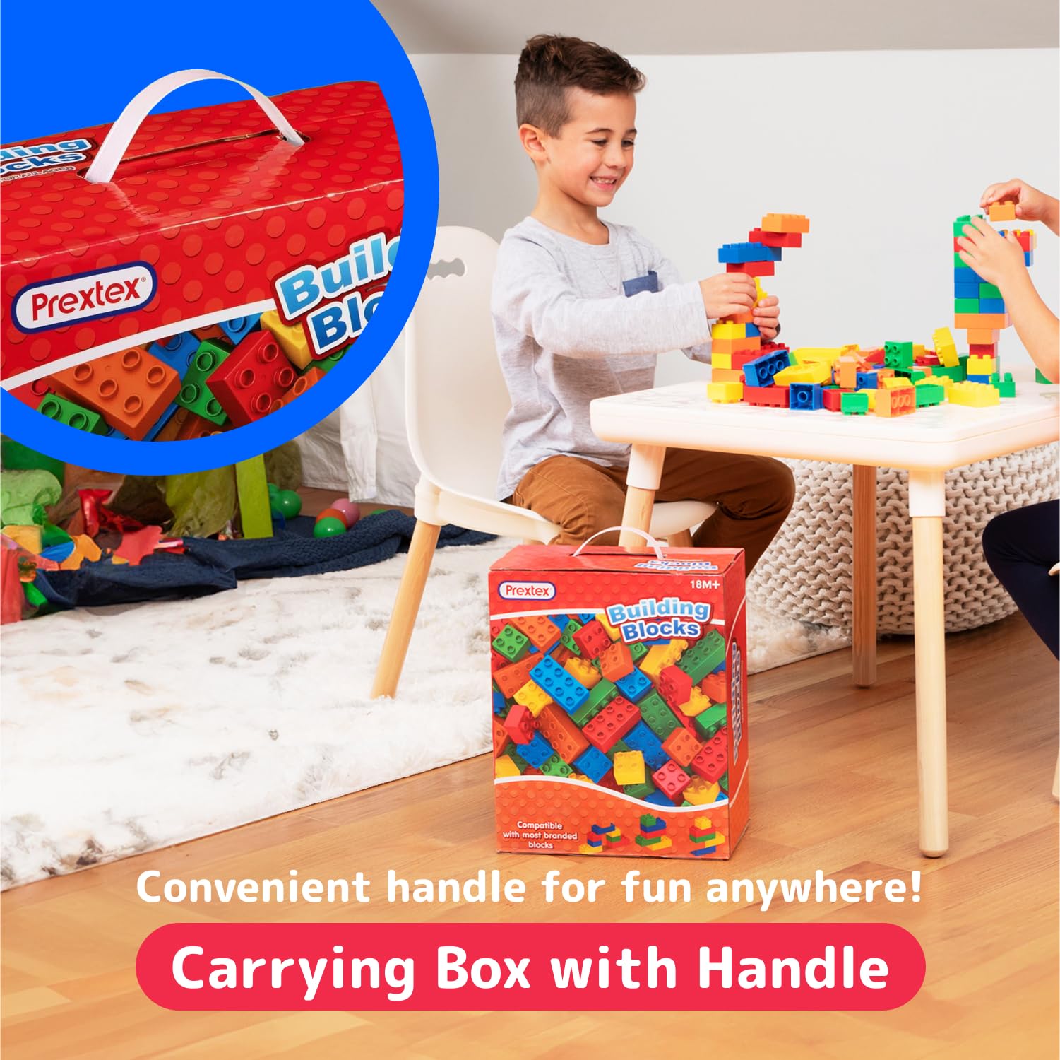 PREXTEX blocks support early motor skills during hands-on building activities
