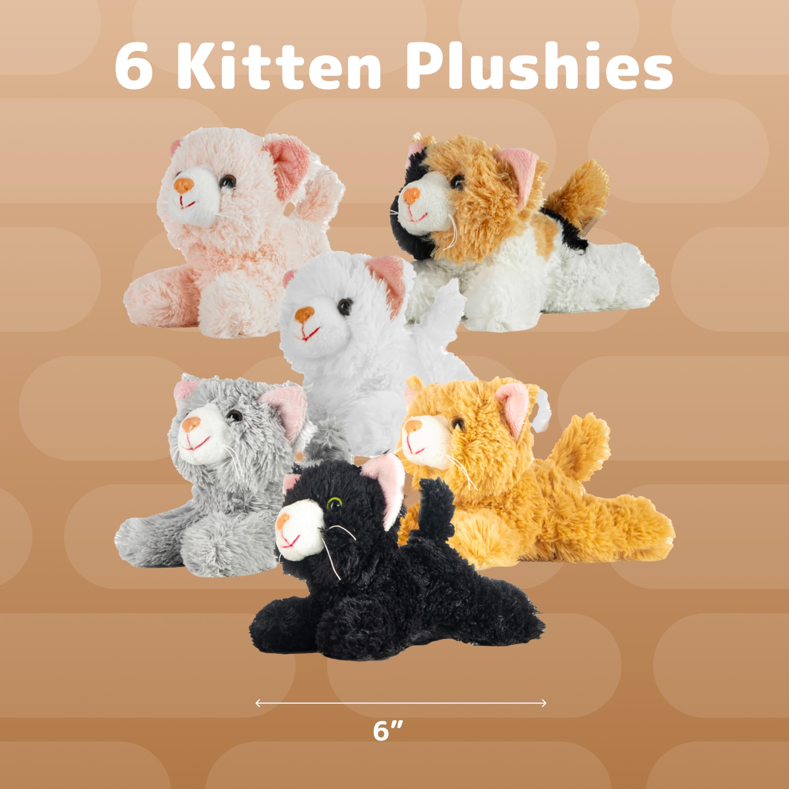 PREXTEX 6-inch kitten in playful pose for imaginative play