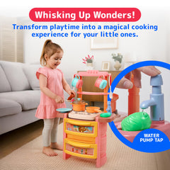 PREXTEX simulated steam adds realism to cooking adventures in a colorful kitchen.