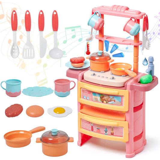 PREXTEX stove with lights and sounds enhances imaginative play and sensory engagement.