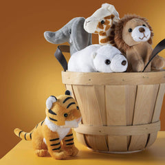 PREXTEX Safari Friends polar bear plush; soft, bright fabric for winter-themed play.