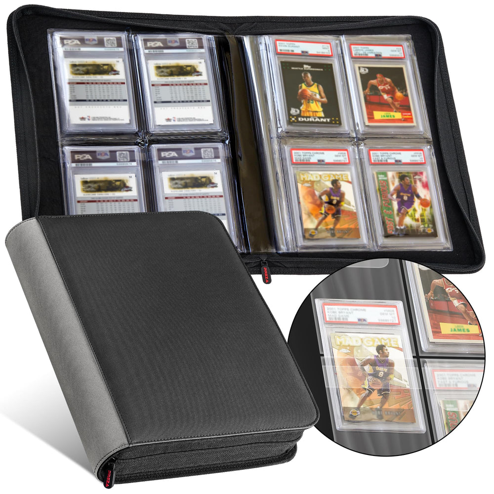 PREZA slab binder holds 32 graded slabs securely for organized collections.