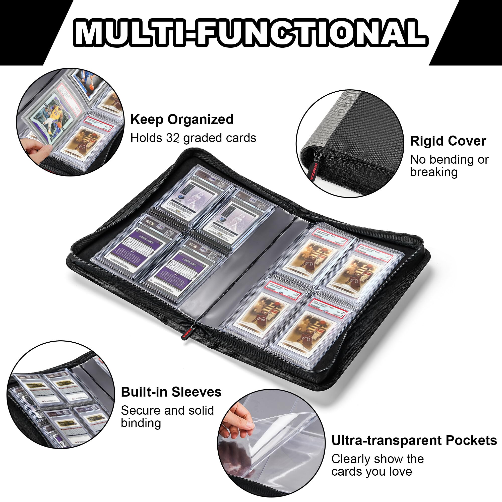 Durable construction and precise binding ensure long-lasting card storage with PREZA.