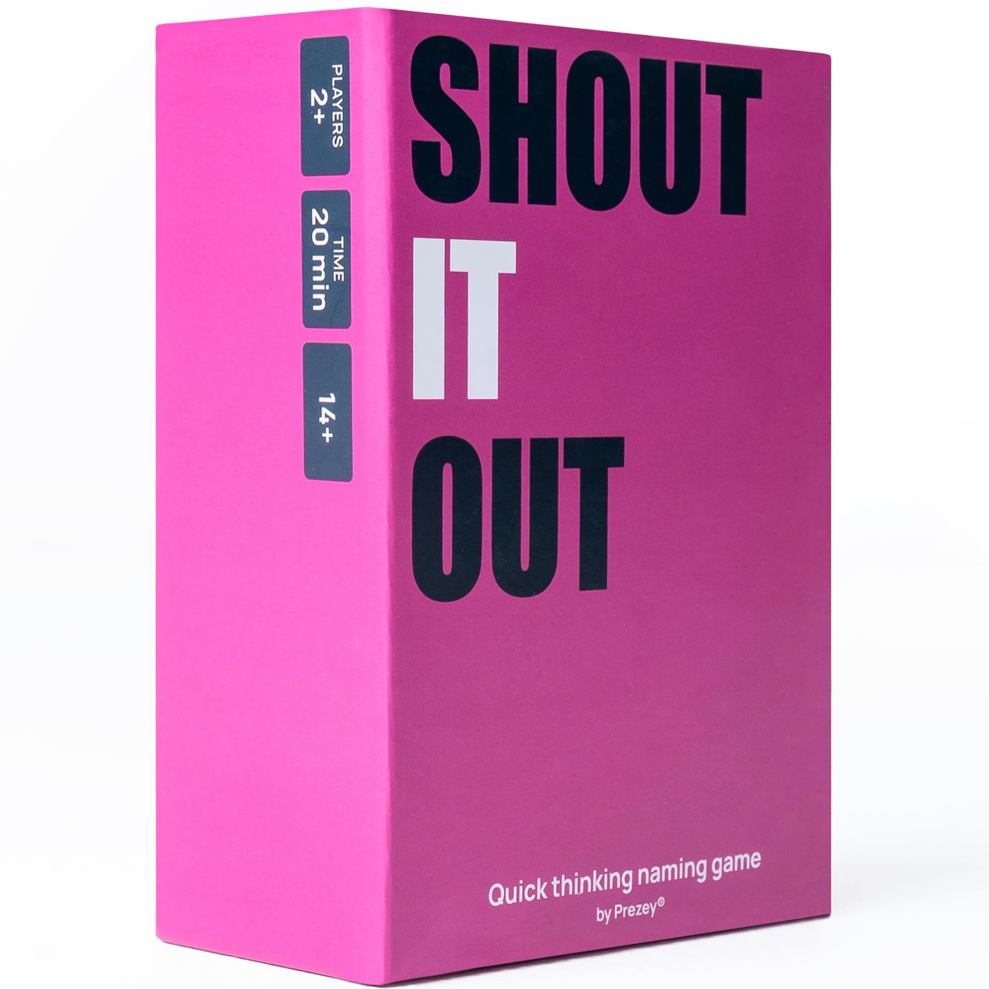 Prezey Shout It Out card deck for family game night and quick trivia laughs.