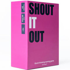 Prezey Shout It Out card deck for family game night and quick trivia laughs.
