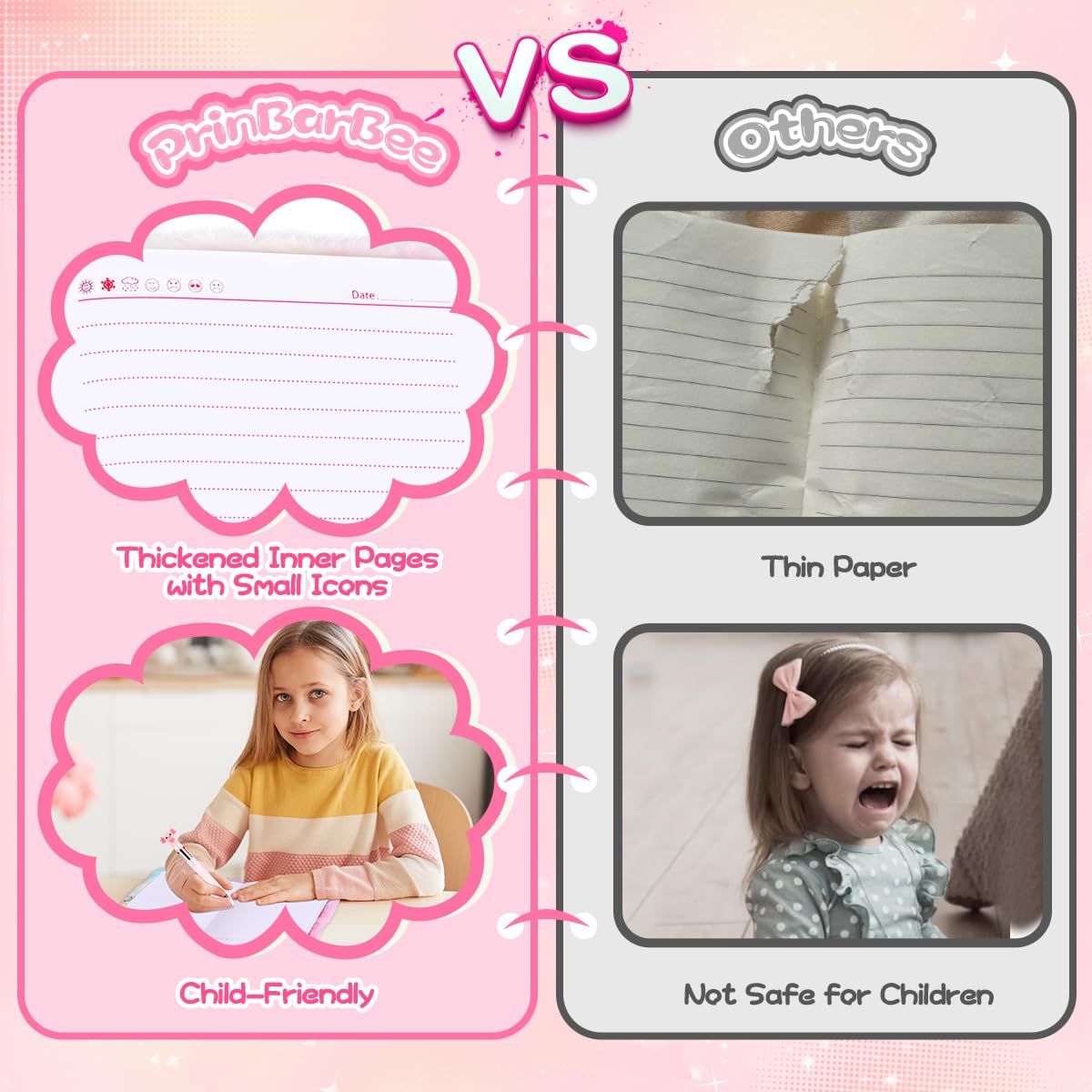 PrinBarBee portable A5 diary is easy to carry for school.