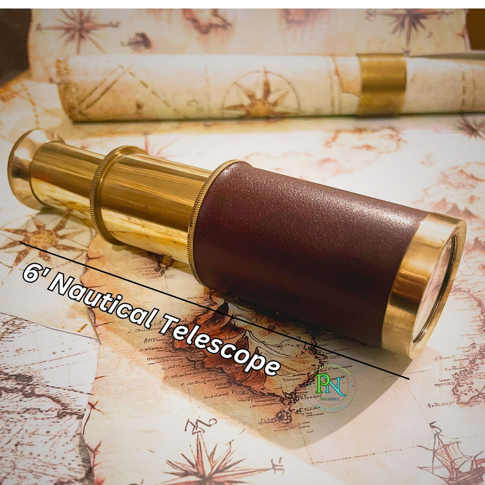 Prime NAUTICAL brass spyglass front view showing craftsmanship