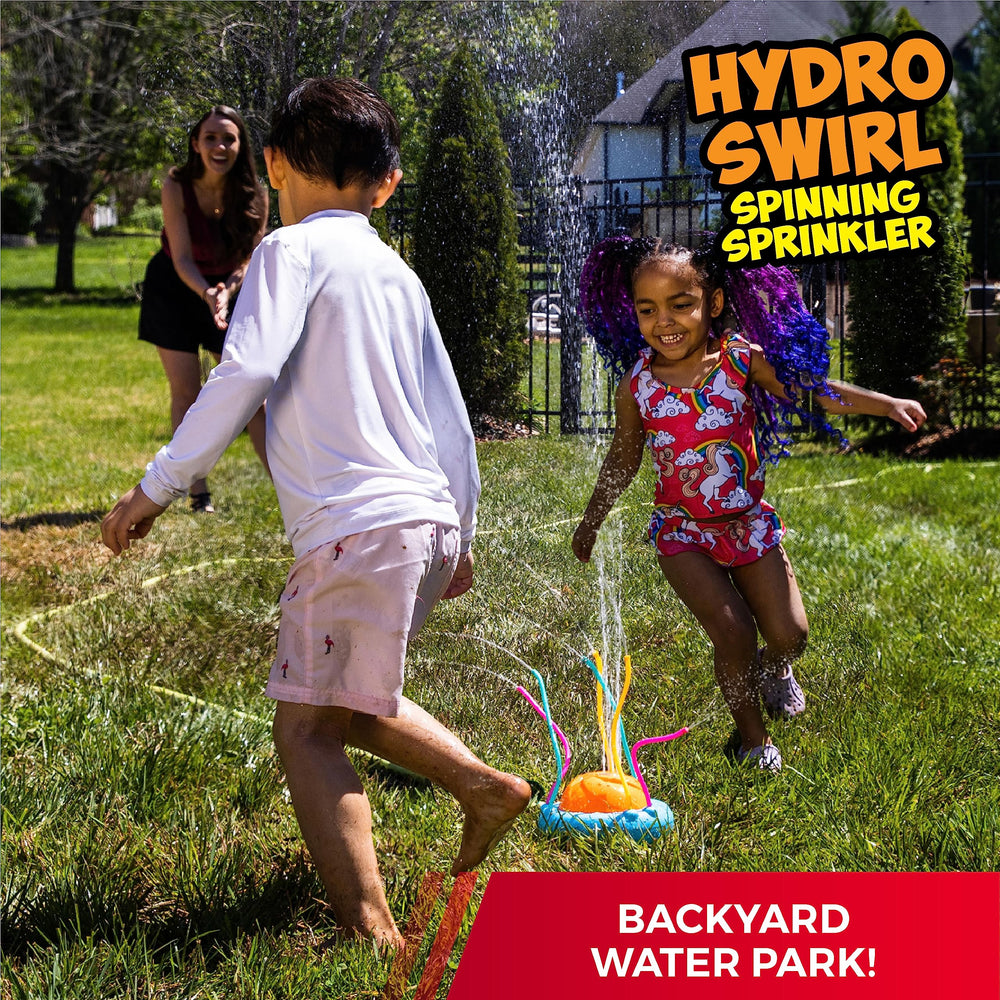 Prime Time sprinkler dome spins to create dynamic water patterns in your yard.