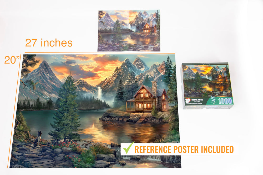 Prime Time Puzzles cozy cabin interior—warm ambiance for leisurely evenings.