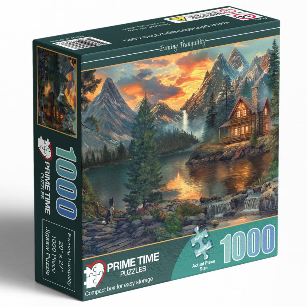 Prime Time Puzzles sunset sky over mountains—vivid colors inspire engaging puzzle moments.