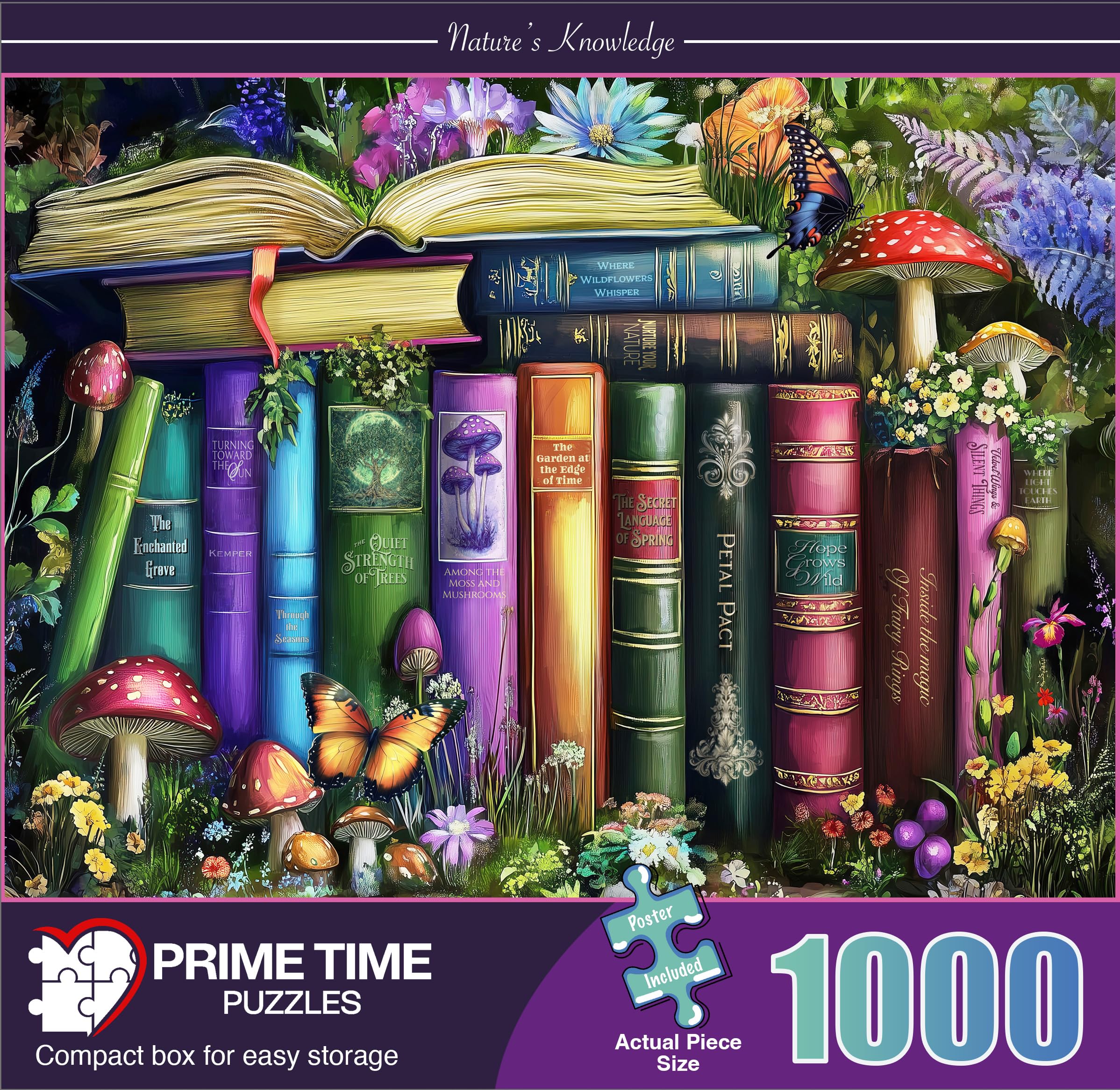 Prime Time Puzzles enchanted forest library scene invites relaxing puzzling sessions.