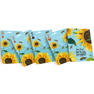Primitives by Kathy Bee Happy playing cards back view in protective acrylic case for travel