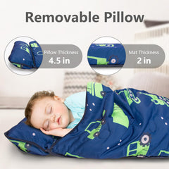 PRIMLECT excavator nap mat with minky blanket; soft touch and cozy nap experience