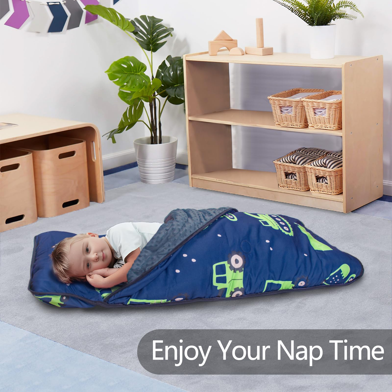 PRIMLECT excavator nap mat rolled up; portable design with handle for trips