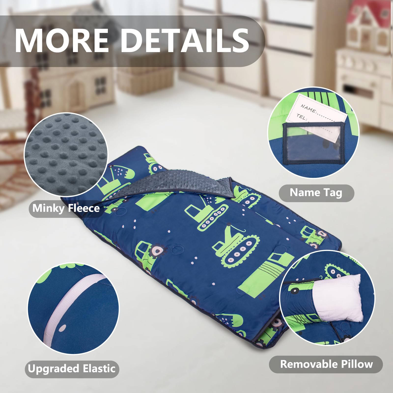 PRIMLECT excavator nap mat washable; stain-resistant material for busy families