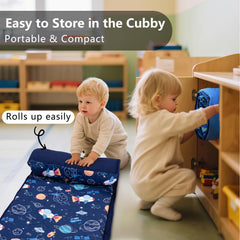 Primlect nap mat with plush dot lining for cozy comfort