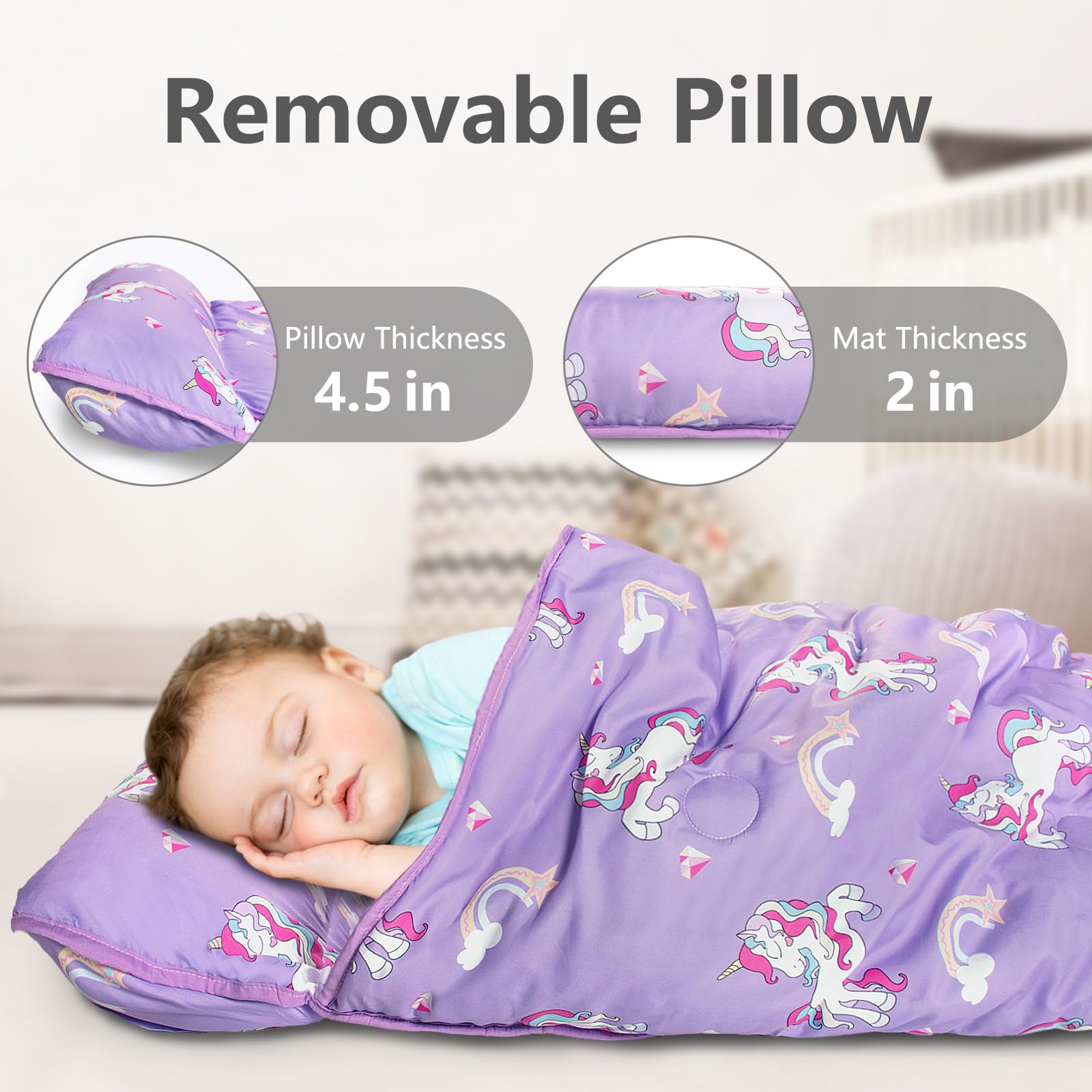 Primlect nap mat in extra-large 55x35 size provides ample space for toddlers