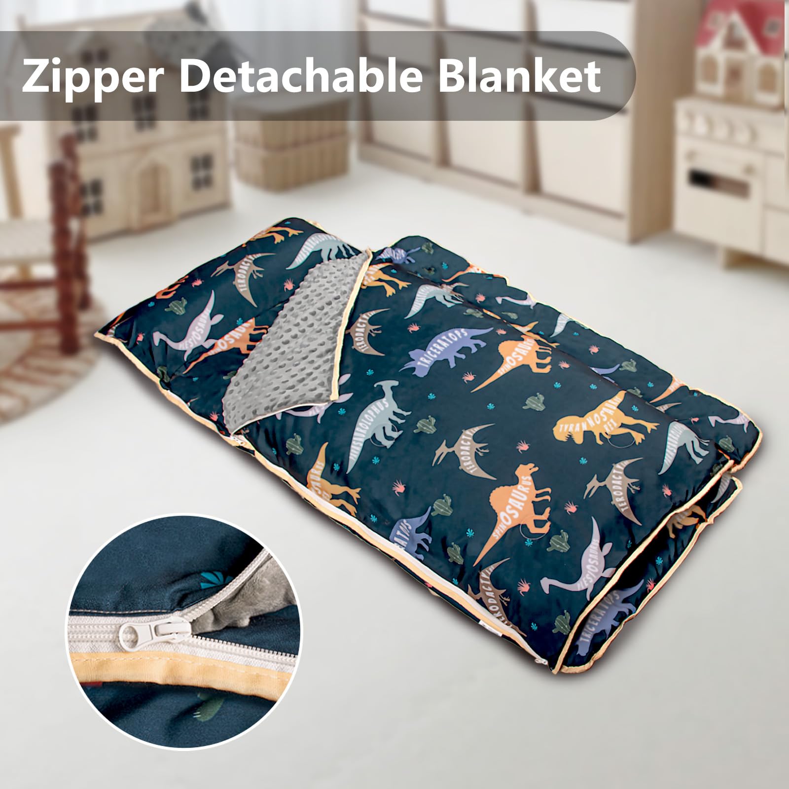 Detachable blanket feature on PRIMLECT nap mat for easy cleaning
