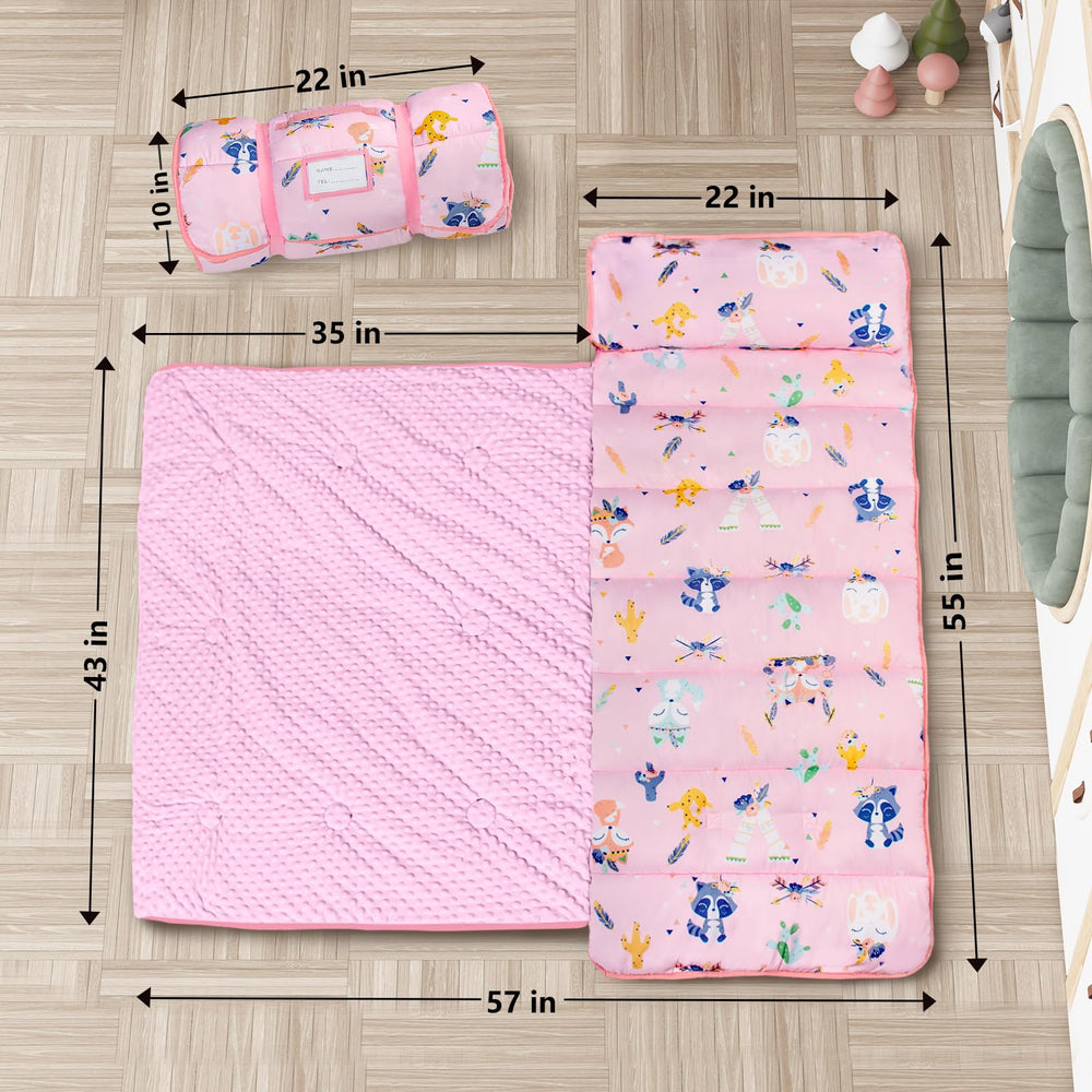 PRIMLECT nap mat showing minky blanket detail for plush comfort.