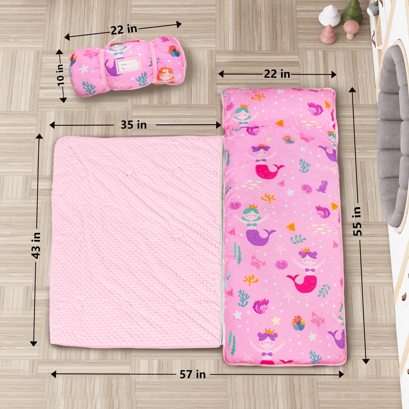 PRIMLECT nap mat with built-in pillow for cozy rest.