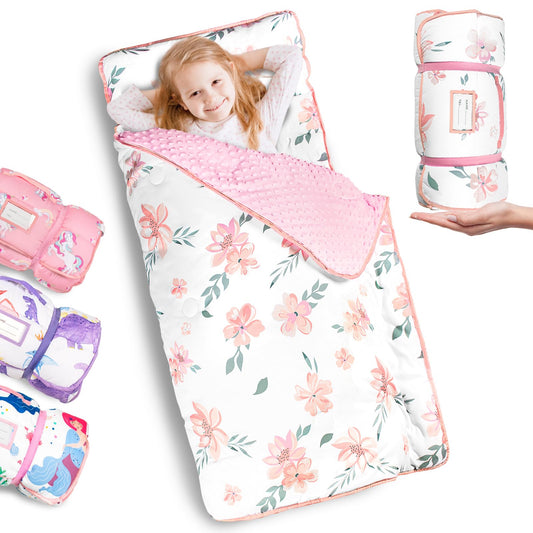 Primlect thickened toddler nap mat rolled up for easy daycare transport